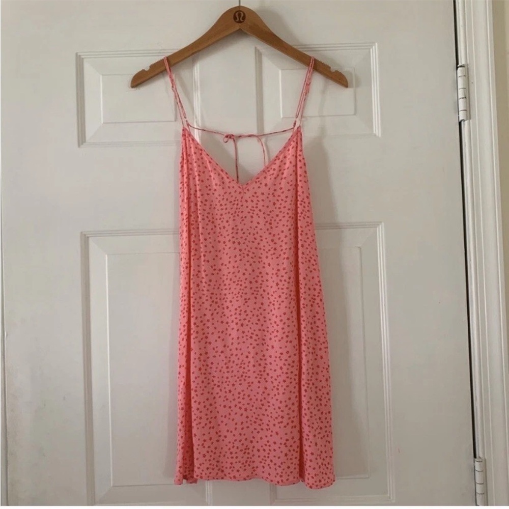 For Love & Lemons Pink Twinkle Slip Mini Dress Cowl Neck Spaghetti Strap L NWT - Picture 8 of 8